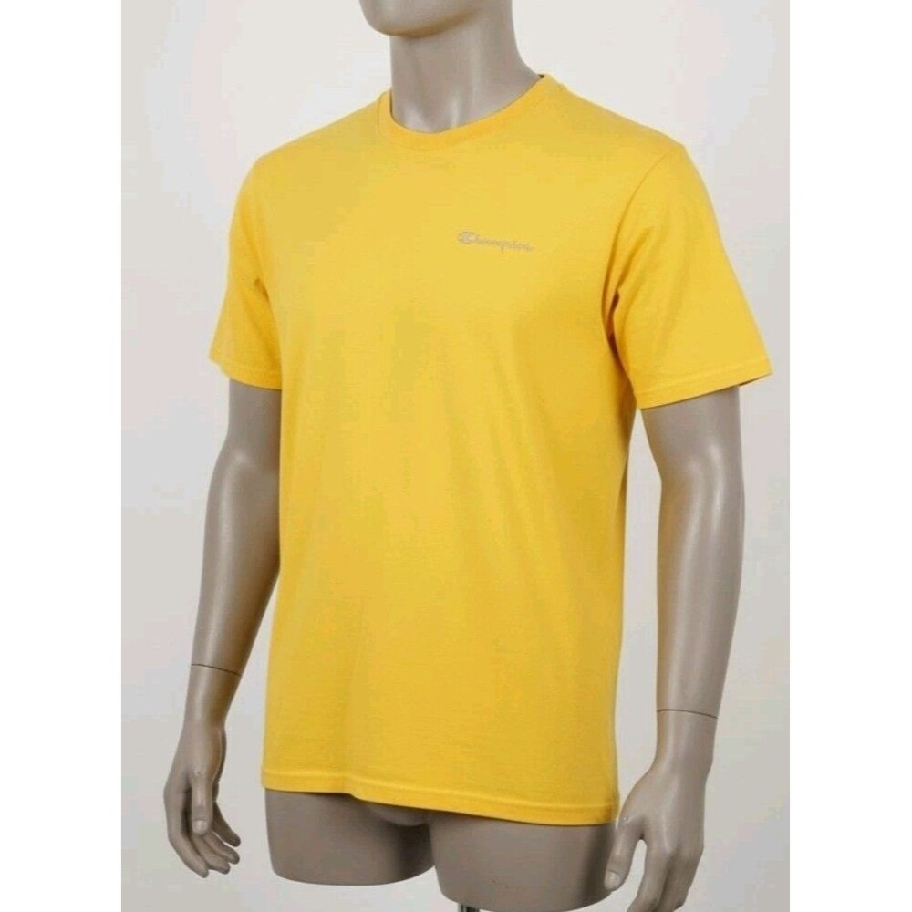 Vtg Champion Men's Yellow T-Shirt Authentic Athletic Apparel Embroidered Logo XL